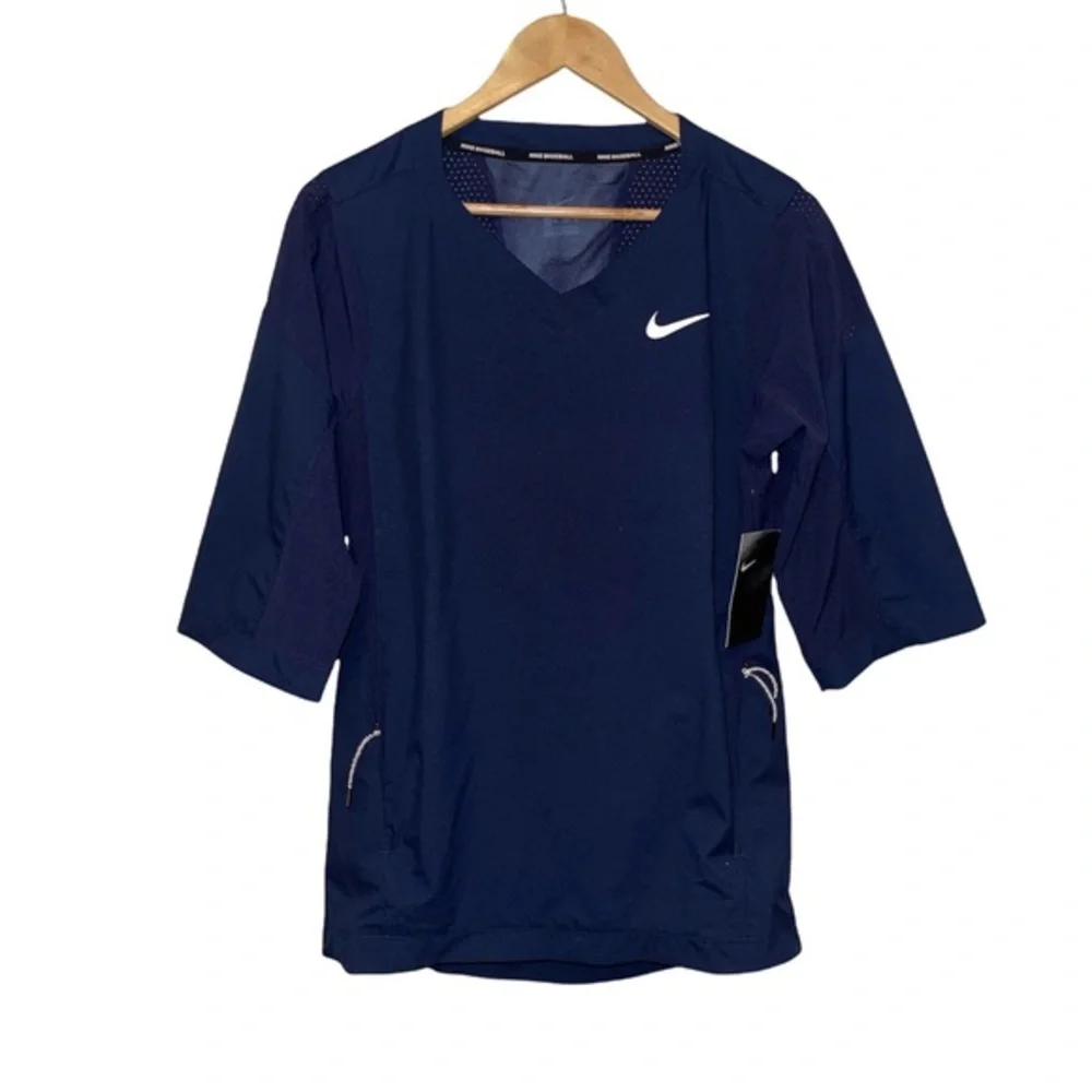 Nike Hot Baseball Jacket‎ Short Sleeve Mens Shirt Blue Size XS NWT